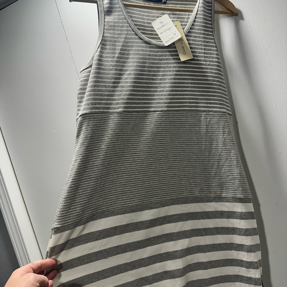 Doe & Rae Gray Striped Dress - Picture 2 of 16